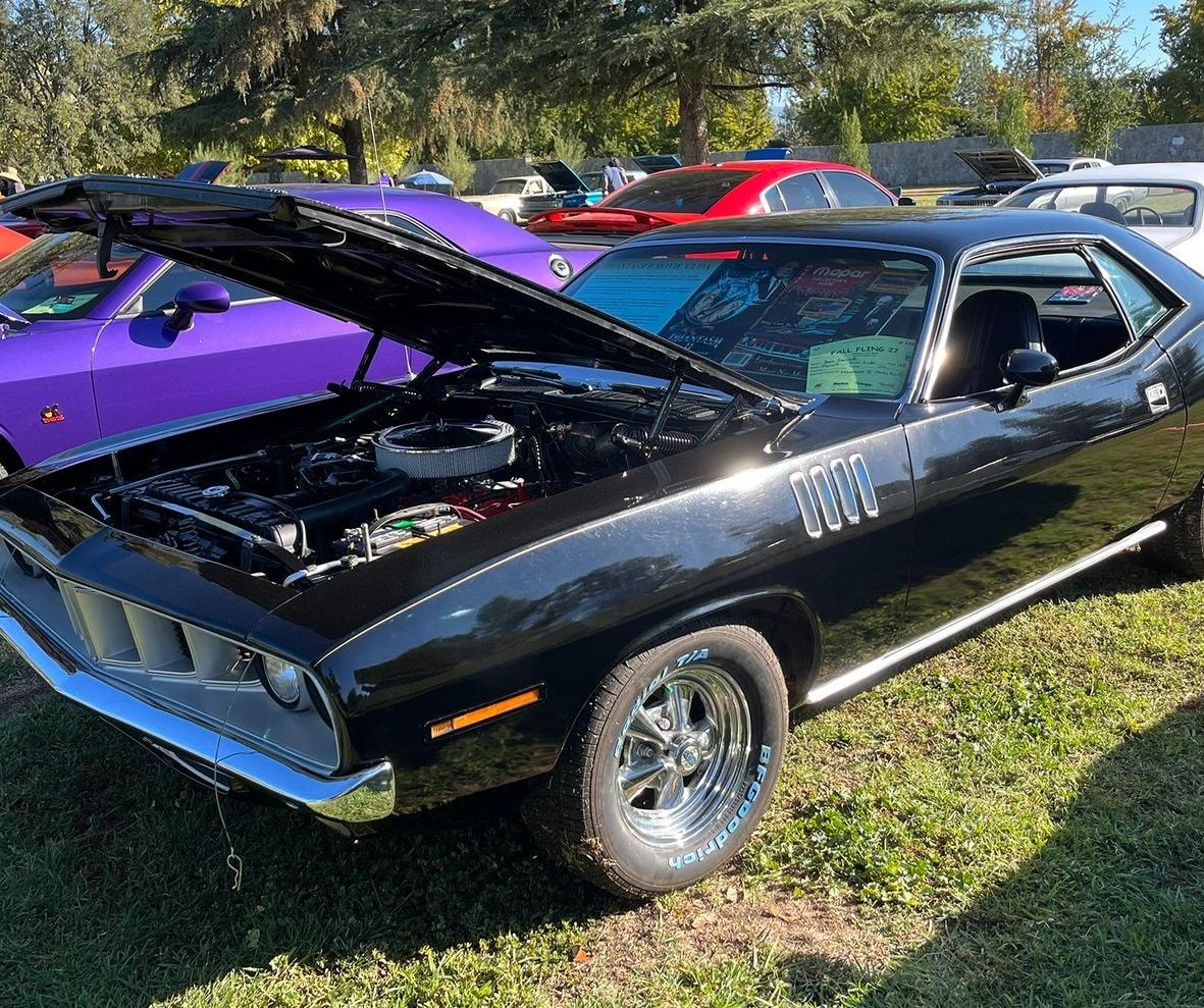 The Phantasm II movie car at Woodley Park car show — Fall Fling card in windshield