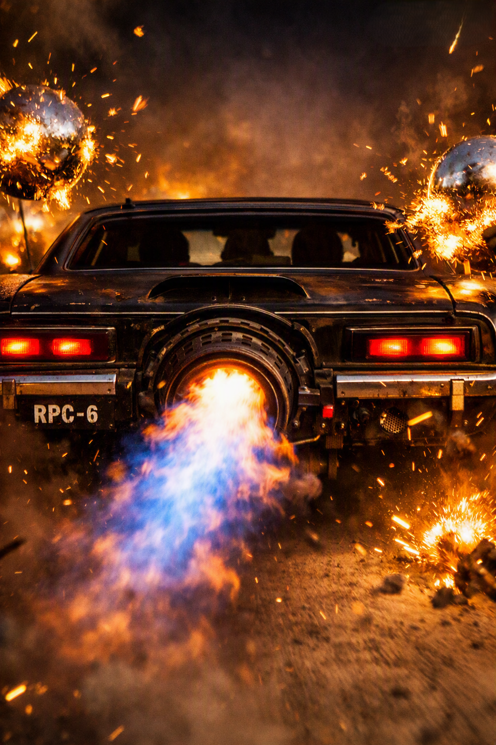 Cuda jet flame ignites the Burning Man festival as spheres explode in molten shards across the desert battlefield